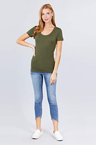 Women's Scoop Neck Short Sleeve Jersey Sexy Top