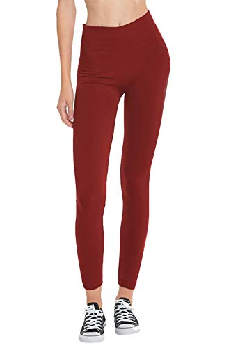 Women's Basic Seamless Thick Fleece Lined Long Full Length Leggings Tights