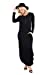 Women's Round Neck Long Sleeve Side Pocket Maxi Dress