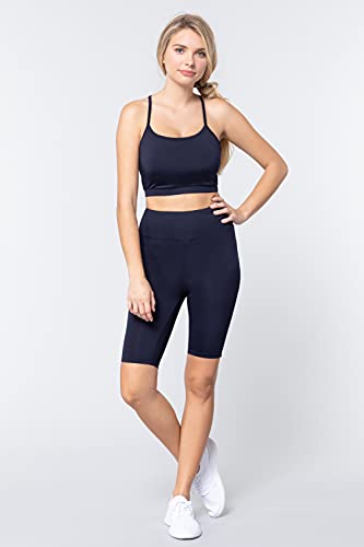 Khanomak Women's Biker High Waist Yoga Workout Shorts