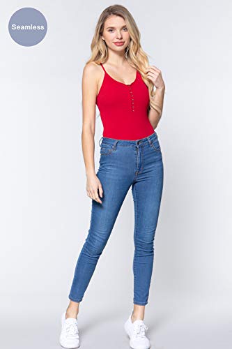Women's V-Neck Cami Ribbed Seamless Bodysuit