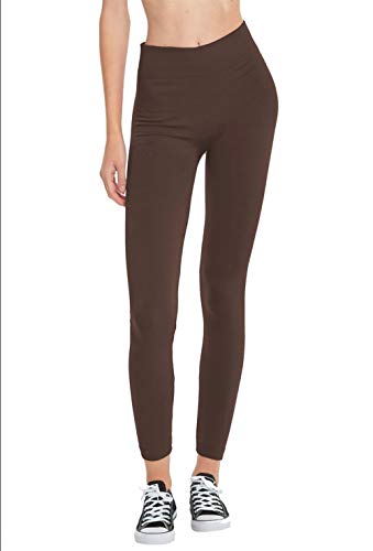 Women's Basic Seamless Thick Fleece Lined Long Full Length Leggings Tights