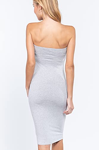Women's Strapless Bodycon Sexy Stretchy Tube Midi Dress