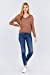 Women's Long Sleeve V-Neck Back Cross Strap Viscose Sweater Top