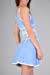 Women's Sexy Unique Flirty Contrast Stretchy Bandage Dress By Wow Couture (Large, Baby Blue)
