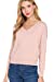 Women's Long Sleeve V-Neck Back Cross Strap Viscose Sweater Top
