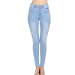 Women's High Rise Skinny 5-Pocket 3D Whiskers Light Denim Jeans Pants