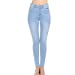 Women's High Rise Skinny 5-Pocket 3D Whiskers Light Denim Jeans Pants