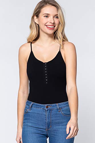 Women's V-Neck Cami Ribbed Seamless Bodysuit