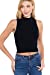 Women's Mock Neck Ribbed Seamless Tank Top