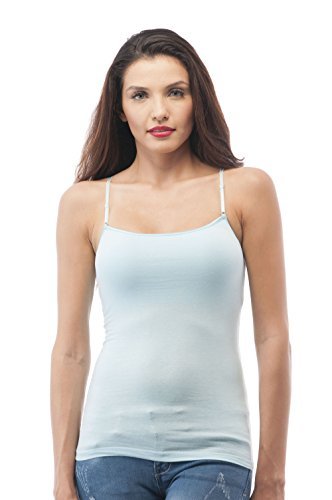 Plus Size Camisole Tank Top with Built-In Shelf Bra & Adjustable Spaghetti Straps