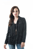 lightweight Tencel Utility Jacket With 4 Front Pockets And Self-Tie Drawstring Waist