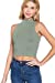 Women's Mock Neck Ribbed Seamless Tank Top