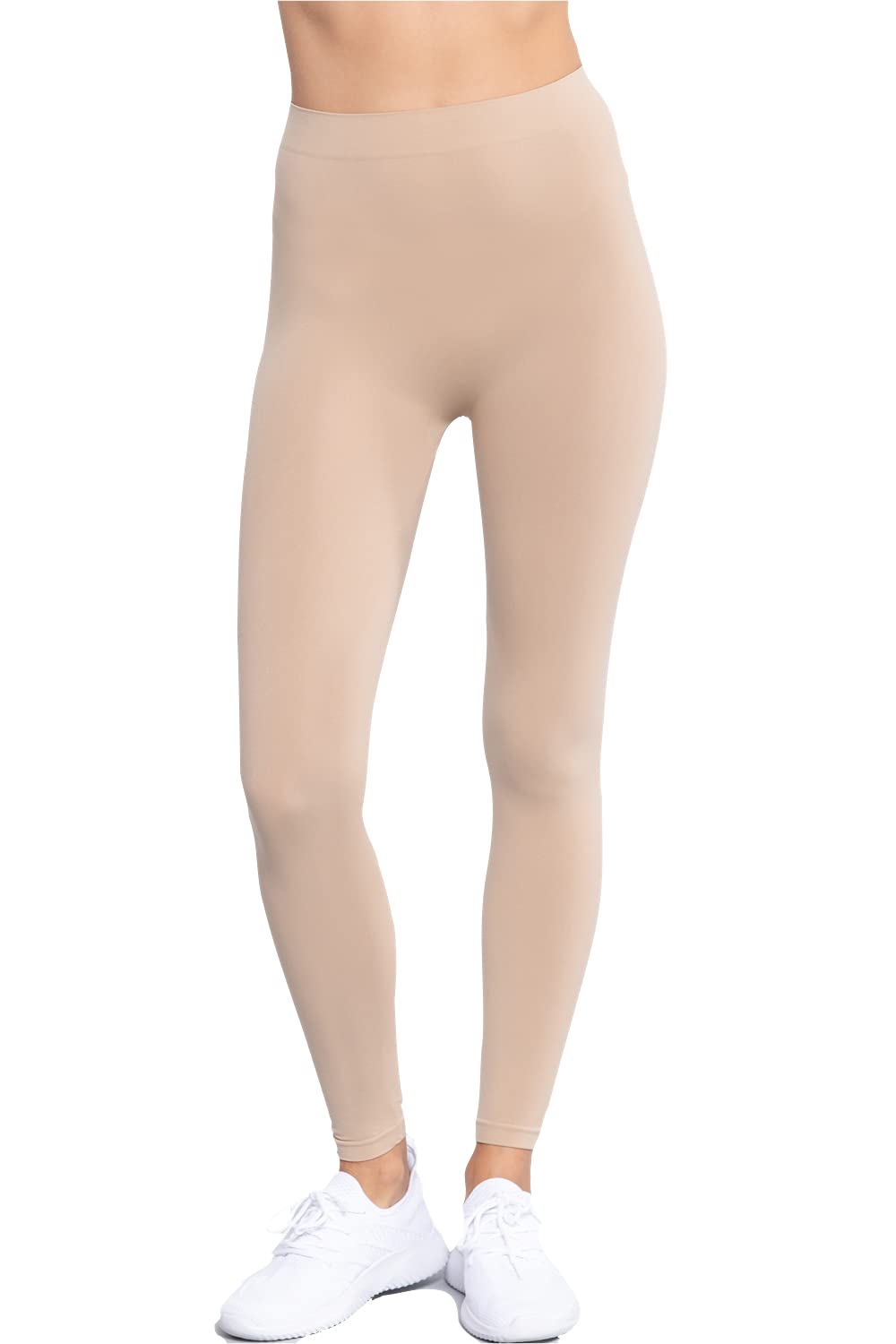 Khanomak Women's High Rise Elastic Waist Seamless Leggings