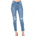 Womens-High Rise Distressed Push up Booty Ankle length Skinny Jeans