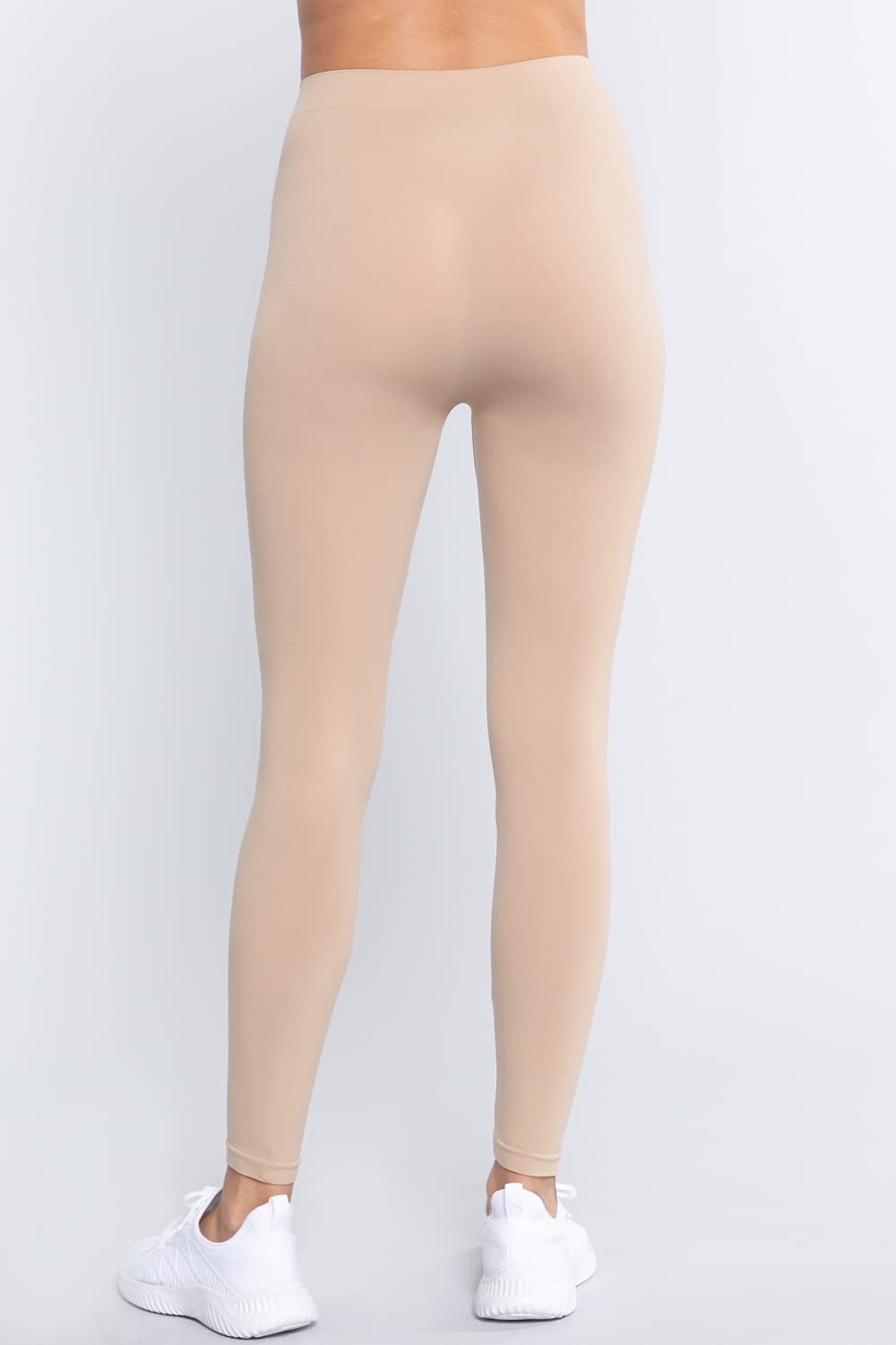 Khanomak Women's High Rise Elastic Waist Seamless Leggings