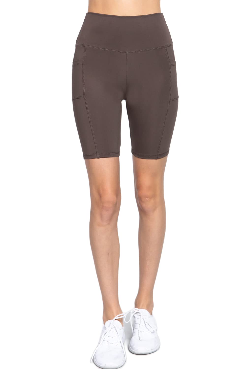 Women's Yoga Workout High Waisted Side Pockets, Running Biker Gym Shorts