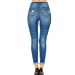 Women's High Rise Skinny 5-Pocket Hem Destruction Light Denim Jeans_0