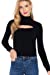 Women's Long Sleeves Mock Neck Front Cut Out Keyhole Sweater