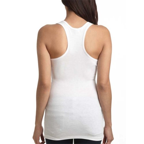 Women's Long Ribbed Rib Racerback Tank Top Cotton Stretch Quality Tunic Basic (Small, Heather Saffron)
