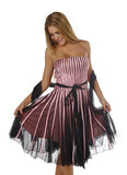 Stripe Cocktail Dress Cocktail Gown