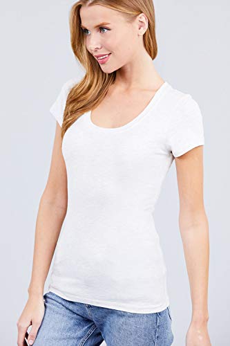 Women's Scoop Neck Short Sleeve Jersey Sexy Top
