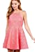 Khanomak Women's Mixed Lace Sleeveless Spaghetti Straps Backless Party Beach Fit & Flare Mini Dresses