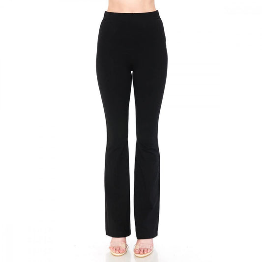 Women's Pull On High Rise Elasticized Waistband Flare Pants