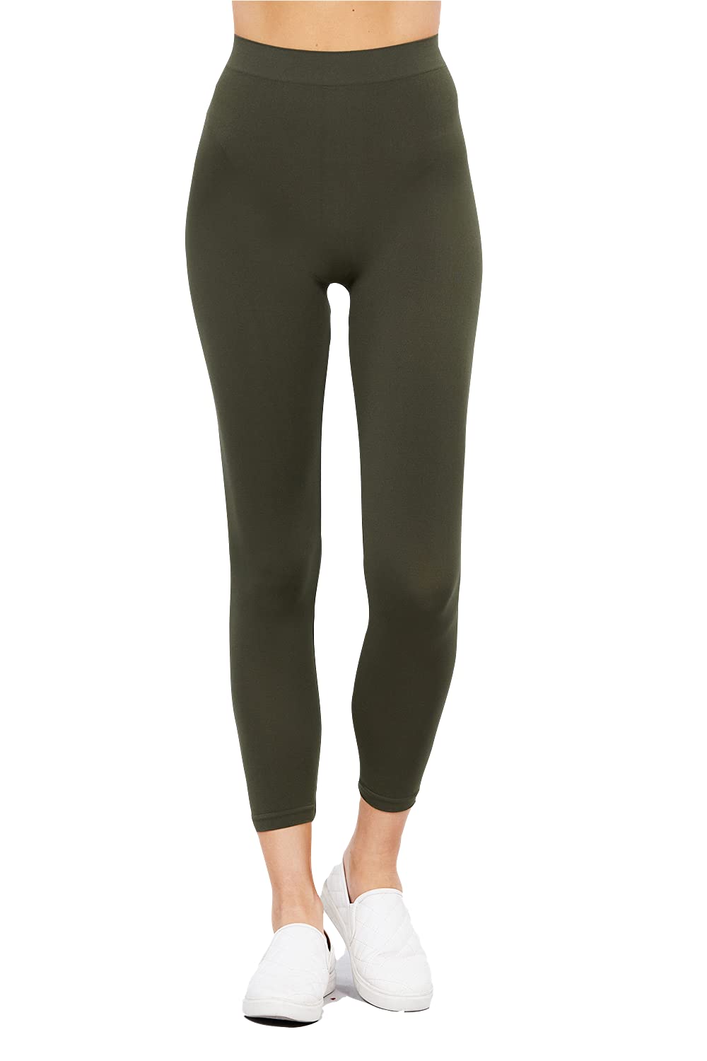 Khanomak Women's High Rise Elastic Waist Seamless Leggings