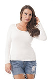 Scoop Neck Long Sleeve Ribbed Top