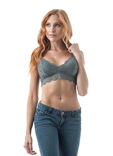 Adjustable Elastic Band Strap Racer Back Lace Bralette Top