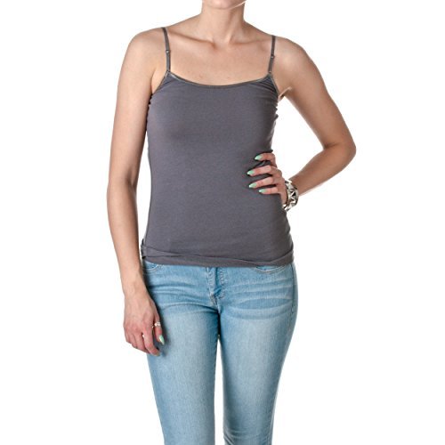 Hollywood Star Fashion Regular Length Spaghetti Strap Tank Top Camis Basic Camisole Cotton Plain Solid Color1