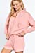 Women's Long Sleeve Inner Brushed French Terry Oversized Hoodie Zip Up Jacket