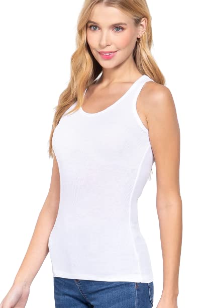Womens-Sleeveless Racerback Scoop Neck Tank Top