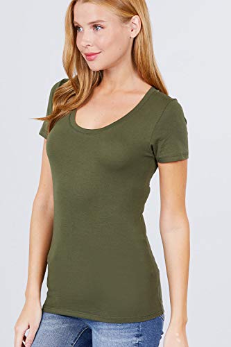 Women's Scoop Neck Short Sleeve Jersey Sexy Top