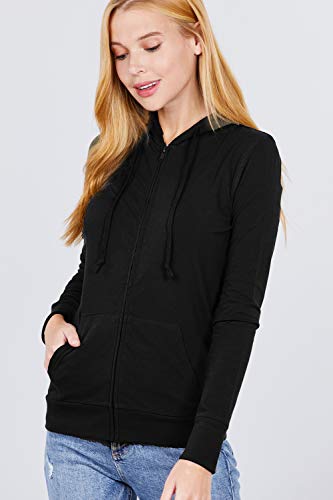 Women Full Sleeve Outerwear Zip Up Hoodie Casual Sweatshirt Jacket