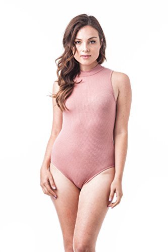 Sleeveless Ribbed Mock-Neck Bodysuit