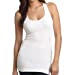 Women's Long Ribbed Rib Racerback Tank Top Cotton Stretch Quality Tunic Basic (Small, Heather Saffron)