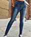Women's High Rise Skinny 5-Pocket 3D Whiskers Light Denim Jeans Pants