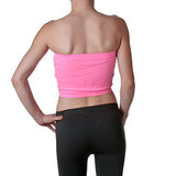 2NE1 Apparel Women's Basic Stretch Layer Seamless Tube Bra Bandeau Top, Neon Pink, One Size