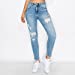 Womens- High Rise Authentic Distressed Denim Skinny Jeans