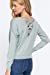 Women's Long Sleeve V-Neck Back Cross Strap Viscose Sweater Top