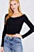 Women's Long Sleeve Off Shoulder Crop Top With Snap Button