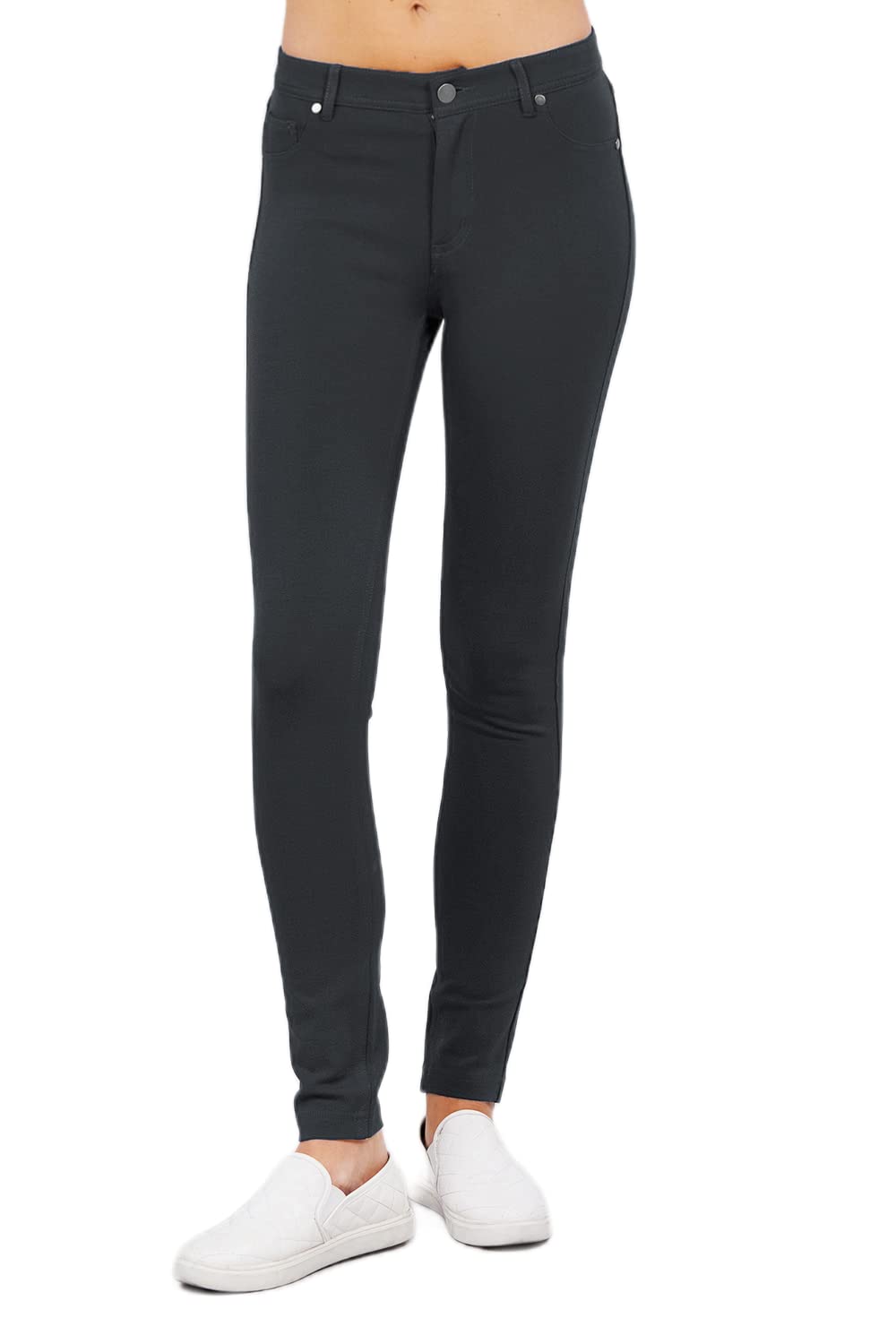 5 Pocket Shape Basic Solid Slim Fit Stretchy Skinny Long Thick Jegging Pants