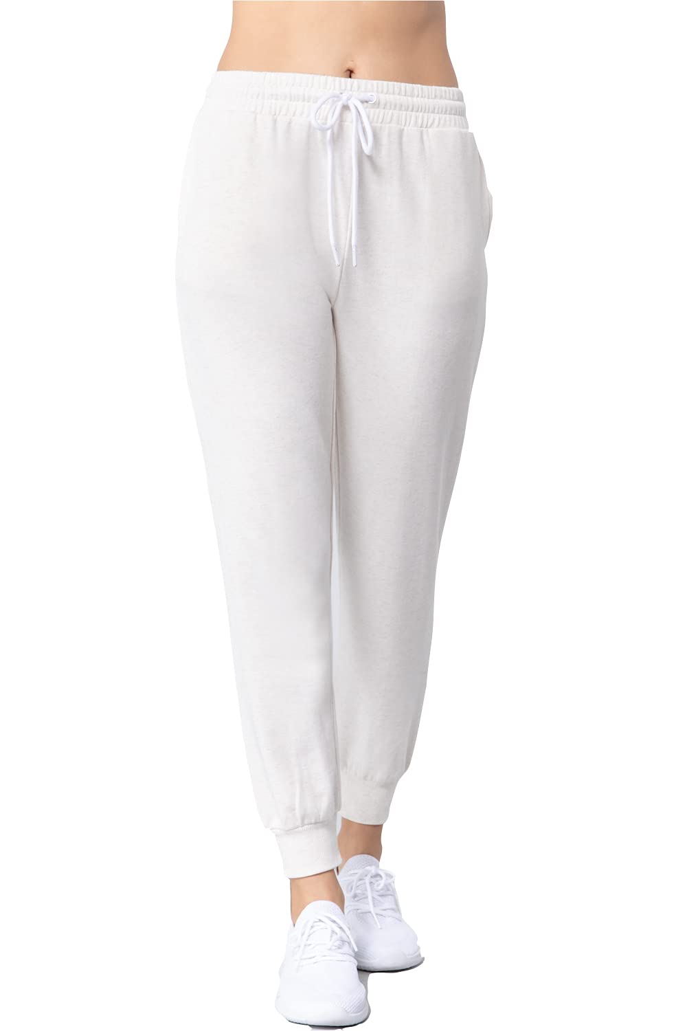 Women's Active Yoga French Terry Black Sweatpants Workout Joggers Pants