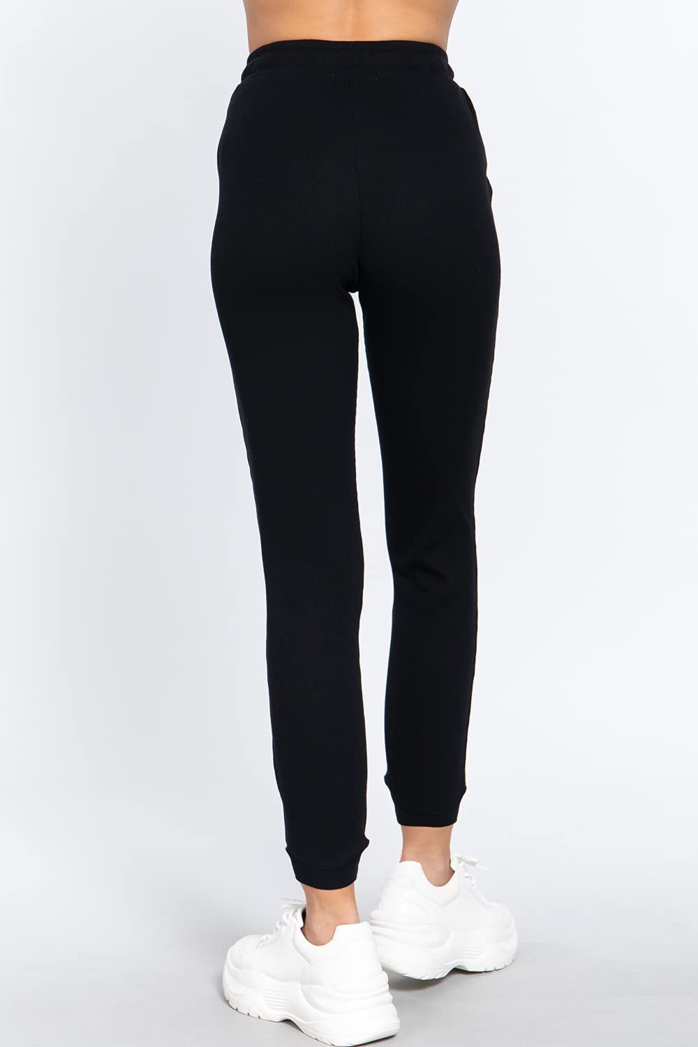 Women's Waist Band Side Pocket Long Pants