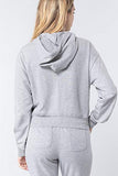 Women's French Terry Sweatshirt Pullover Hooded Top