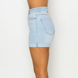 Women's Basic Casual Cuffed Denim Jean Folded Mom Shorts
