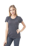 Short Sleeve Burnout Top With Front Pocket