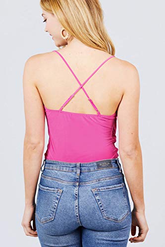 Women Cross Over Style Bodysuit Strappy Sleeveless